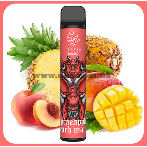 Одноразовая электронная сигарета Elf Bar Lux 1500 - Pineapple Peach Mango (Ананас, Персик, Манго)