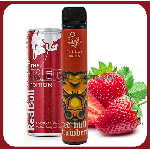Одноразовая электронная сигарета Elf Bar Lux 1500 - Red Bull Strawberry (Полуниця, Энергетик)