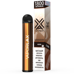 Одноразовая электронная сигарета Vaporlax X 1800 - Сola Ice (Кола, Лед)