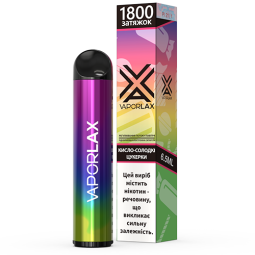 Одноразовая электронная сигарета Vaporlax X 1800 - Sweet-sour Candy (Кисло-сладкие конфеты)