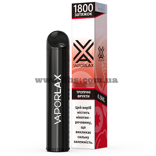 Одноразовая электронная сигарета Vaporlax X 1800 - Tropical fruit (Тропические фрукты)