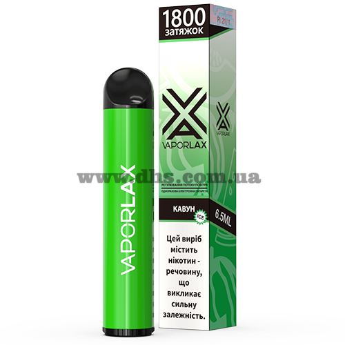 Одноразовая электронная сигарета Vaporlax X 1800 - Watermelon Ice (Арбуз, Лед)