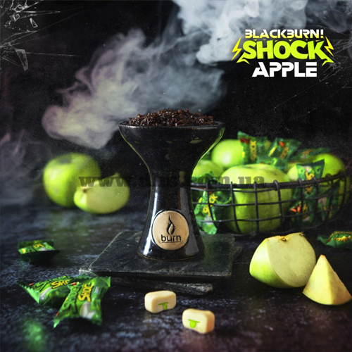 Табак Burn Black (Берн Блек) - Apple Shock (Кислое Зеленое Яблоко) 50гр.